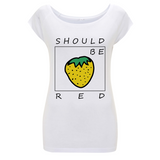 Frauen T-Shirt Shoule Be Red Erdbeere fair aus Biobaumwolle